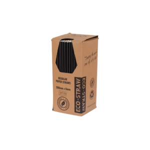 PAPER REGULAR STRAW BLACK