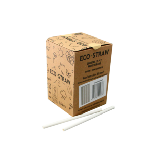 ECO PAPER COCKTAIL STRAW PLAIN WHITE