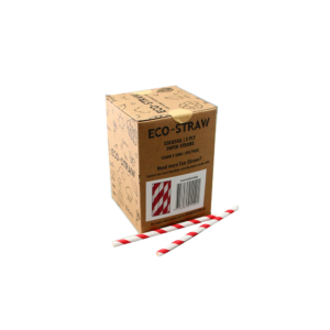 ECO PAPER COCKTAIL STRAW RED/WHITE STRIPE