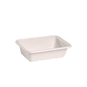 600ML SUGARCANE PULP TRAY WHITE