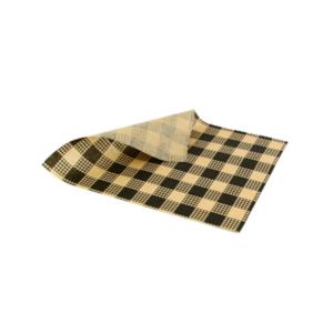 GREASEPROOF PAPER BROWN BLACK CHECKED 150 X 190MM