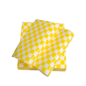 1/8 SIZE YELLOW CHECK GREASEPROOF PAPER
