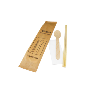 WOODEN CHOPSTICK(24CM)/SPOON/NAPKIN PACK
