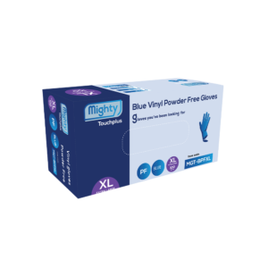 VINYL GLOVE BLUE POWDER FREE XL